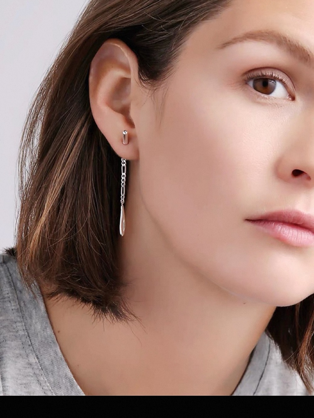 NWOT Jenny Bird Silver Chain Teardrop Dangle Earrings